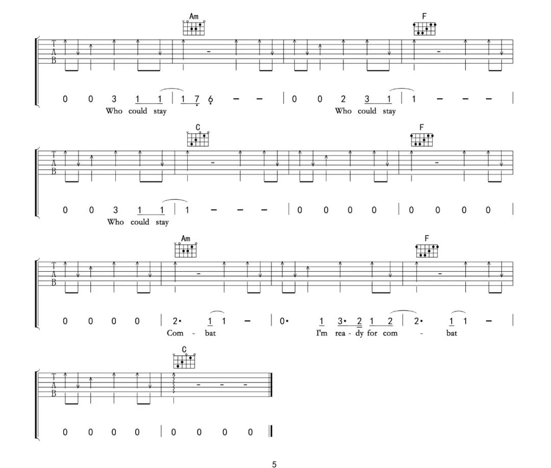吉他谱 5