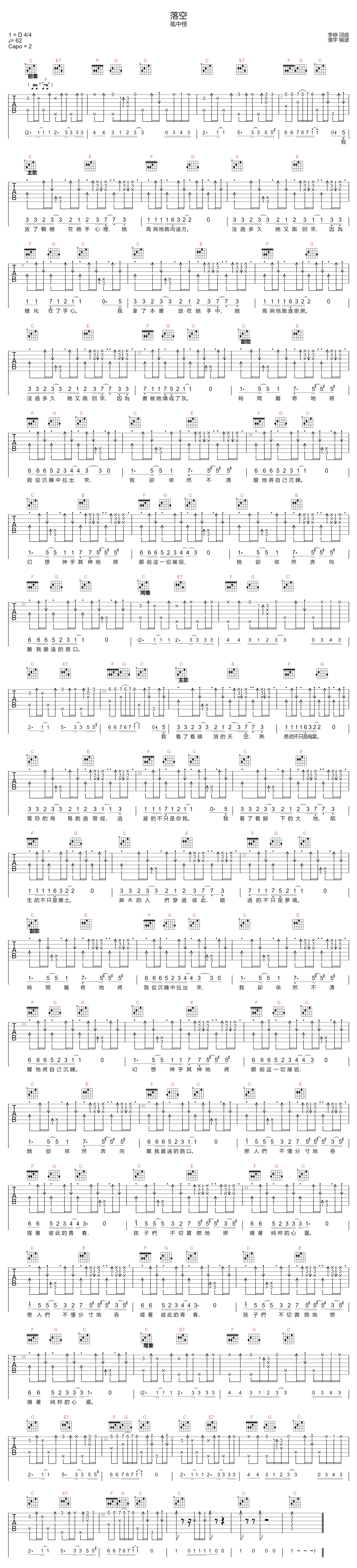 吉他谱 1