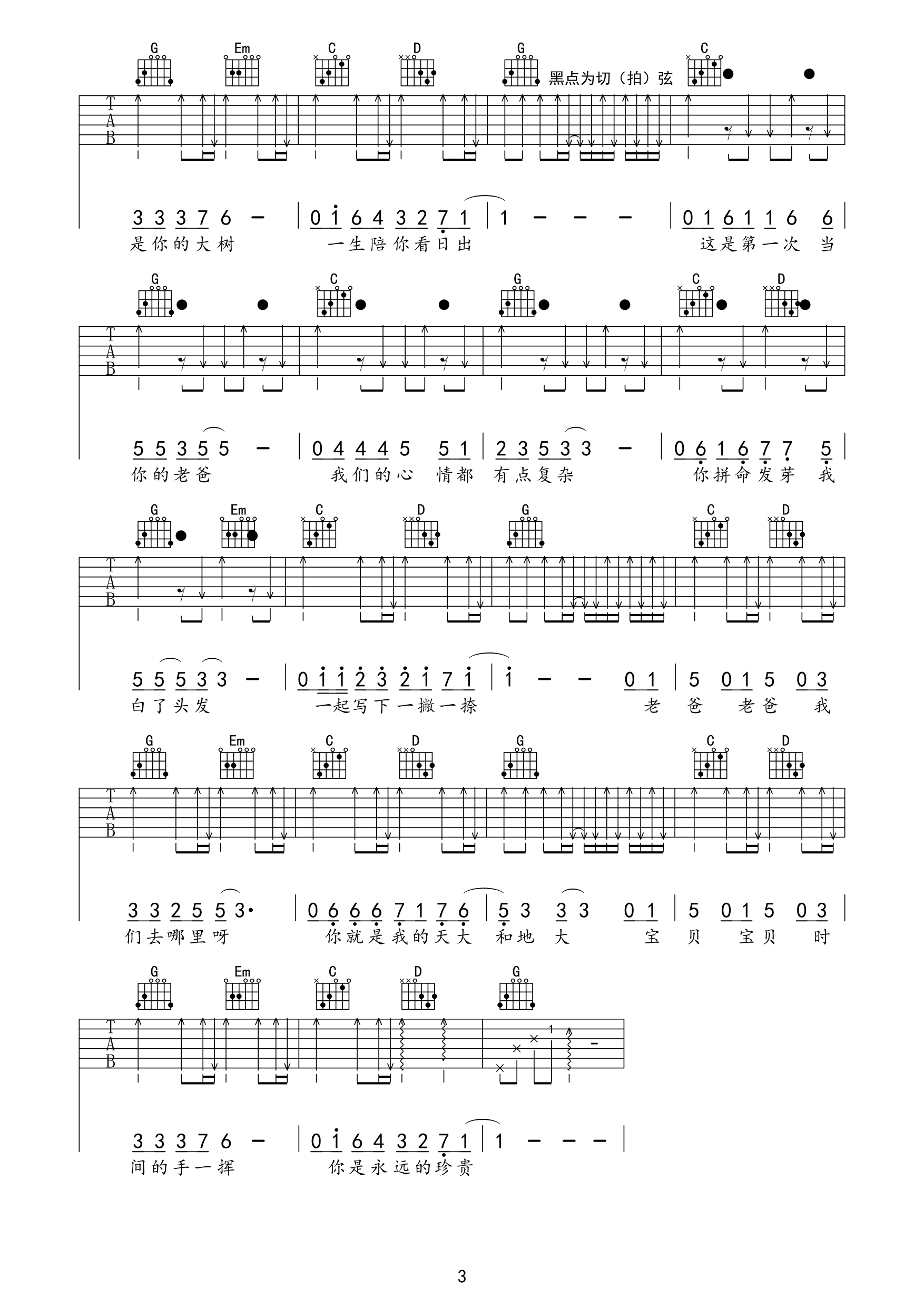 吉他谱 3