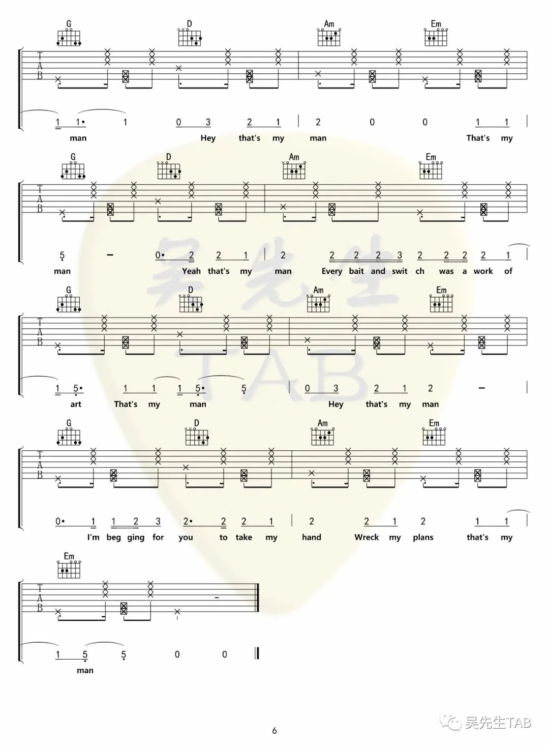 吉他谱 6