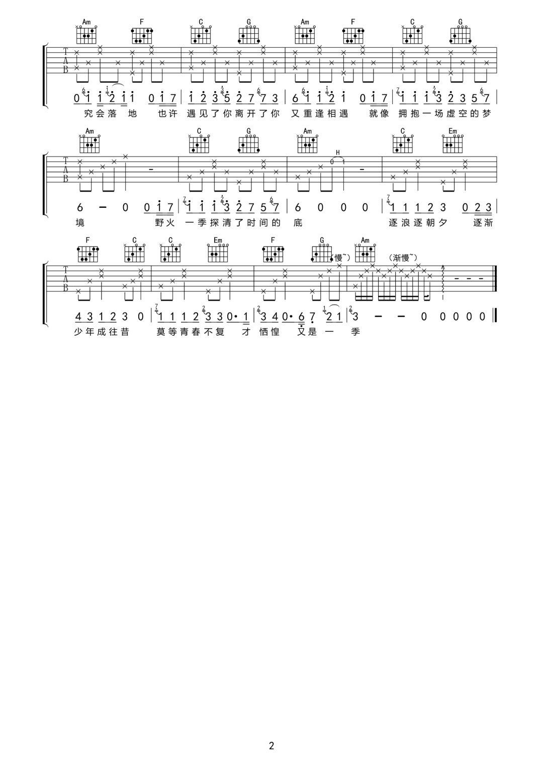 吉他谱 2