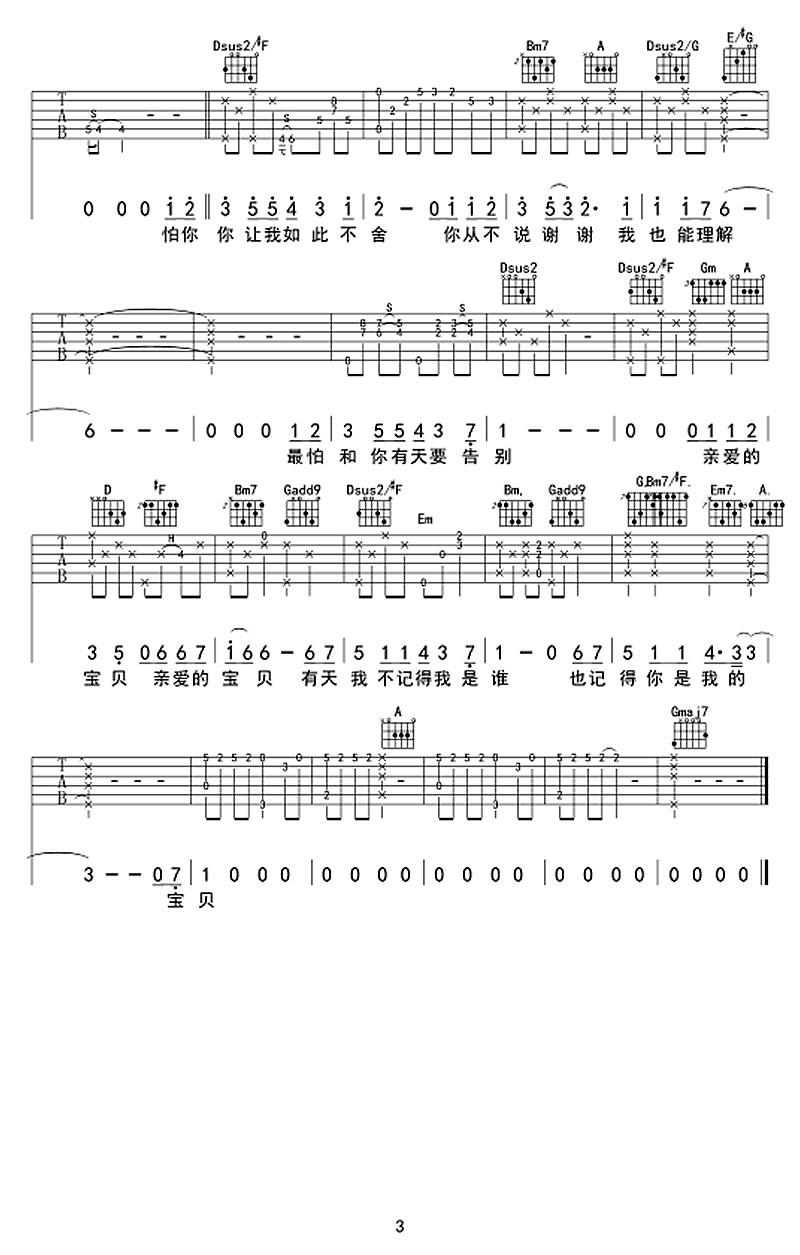 吉他谱 3