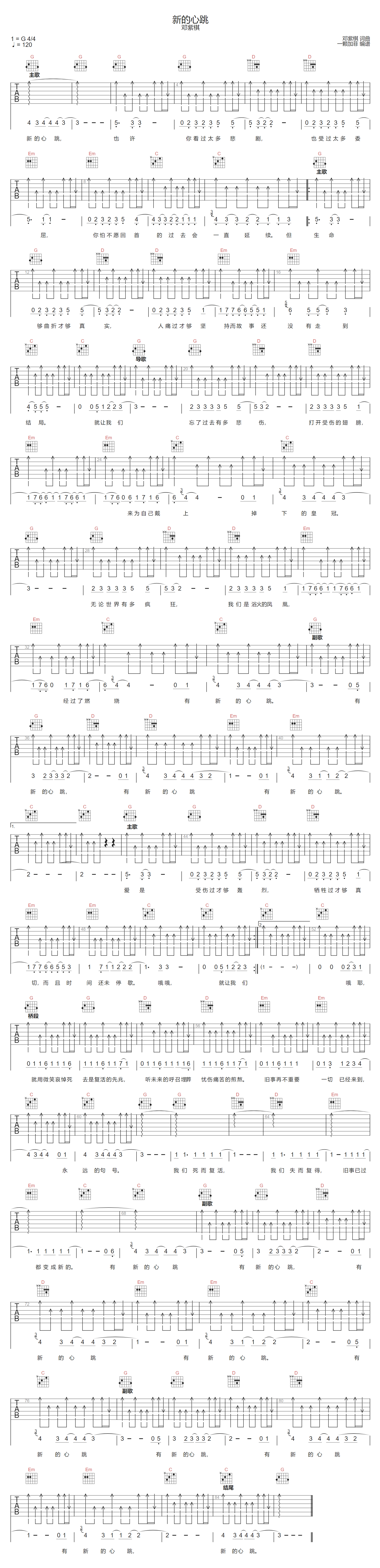 吉他谱 1